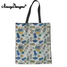 Бесшумная дизайнерская женская сумка для покупок Borsa забавная трикотажная сумка для влюбленных из пряжи с принтом холщовая Подростковая сумка через плечо для девочек Повседневная Большая Сумка-тоут