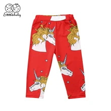 Emmaaby/Новые модные длинные штаны для маленьких мальчиков с принтом единорога, От 1 до 5 лет
