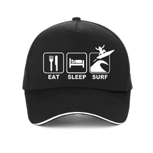 Eat Sleep Surf забавная Кепка с буквами из хлопка для женщин и мужчин регулируемая бейсболка s Bone унисекс хип хоп Snapback шляпа для серфинга
