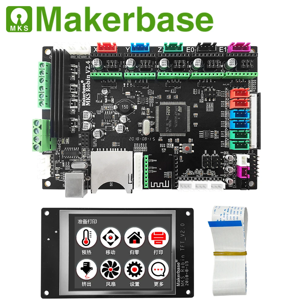 Плата управления MKS Robin V2.4 с умным дисплеем TFT32 и блоком WiFi STM32 запчасти для 3D