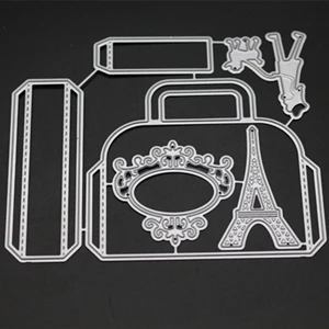 BAG Die Cuts Записки подарочные пакеты резки металла умирает для трафареты для скрапбукинга DIY открытки в альбом украшения тиснение Складная матрица сокращений резак - Цвет: BAG Die Cuts