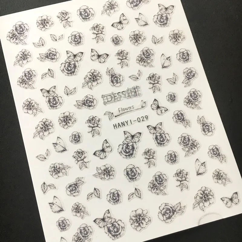 Новейшие 3d наклейки для дизайна ногтей SOLONAIL hanyi-19 flower-19 Stamp шаблон Переводные картинки инструмент DIY Инструменты для украшения ногтей - Цвет: Hanyi-29