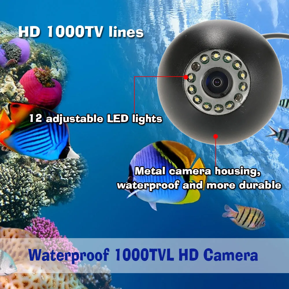 Lixada 2 4G Портативный WiFi видео рыболокатор 1000TVL освещение подводная рыболовная