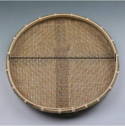 diameter52cm Бамбуковая пластина ручной работы бамбуковое плетение сита корзины для продуктов круговой получить чехол Небьющийся все натуральные теплоизоляция ремесла - Цвет: diameter52cm
