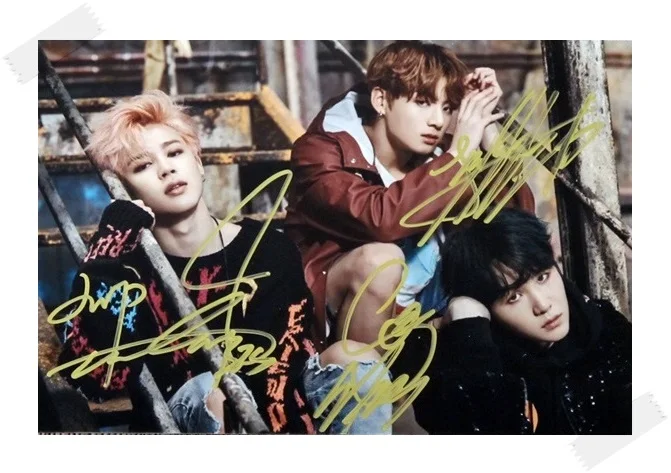 Bangtan Boys JUNGKOOK JUNG KOOK JIMIN Suga с автографом оригинальное фото вы никогда не ходите в