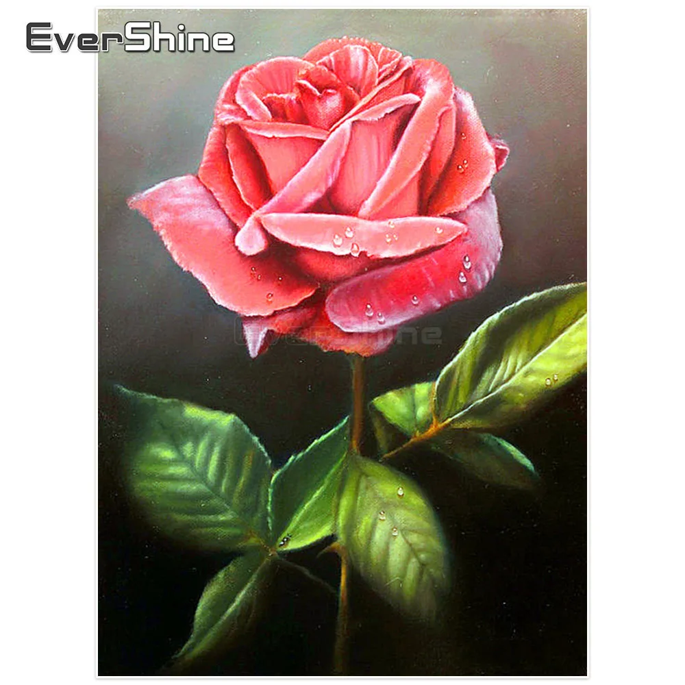 

Evershine Diamond Embroidery Cross Stitch Flower Diamond Painting Full Square Diamond Mosaic Rhinestones Flower Home Decor
