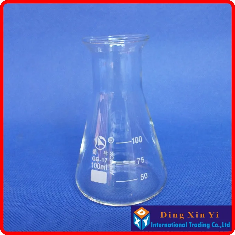 Стеклянная колба Erlenmeyer (4 шт./лот) 100 мл стеклянная коническая лабораторное