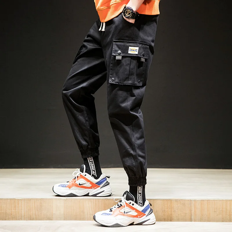 Японские стильные брюки с несколькими карманами по щиколотку, повседневная одежда, мужские брюки-карго для скейтборда, брюки в стиле хип-хоп, мужские Kpop