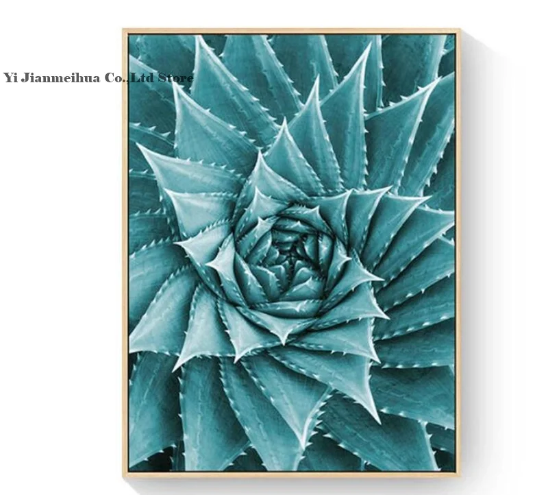 Картина на холсте гостиная Куадрос decoracion скандинавский плакат зеленый алоэ суккулент растения современный минималистский модульные картины