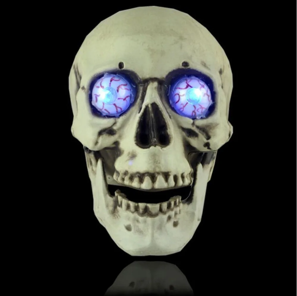 

1:1 Scary Resin Skull Sculpture Home Decor Popular Halloween Props Luminous Human Skeleton Head Horror Props Party Supplies