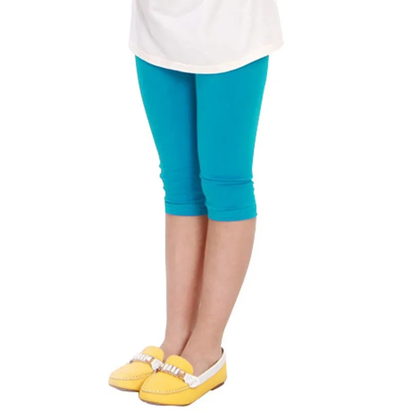 Летние модные стильные хлопковые леггинсы ярких цветов для девочек детские короткие капри штаны трусы