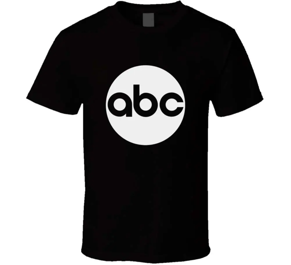 ABC телеканал новости Мужская черная футболка хлопок короткий рукав новый от нас