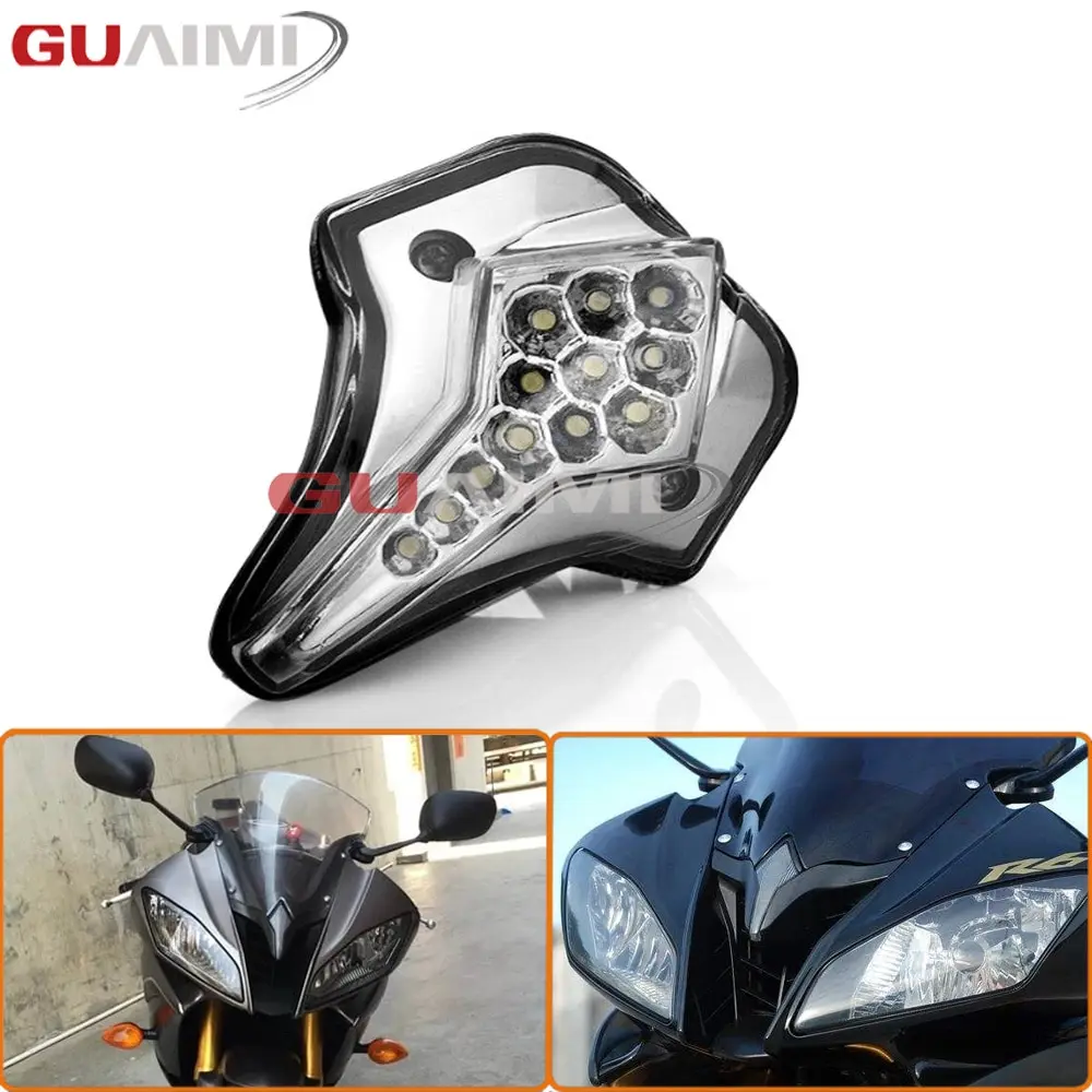 

for Yamaha 2008 YZF R6 YZF-R6 YZFR6 Motorcycle Clear Head Front DRL Housing Case