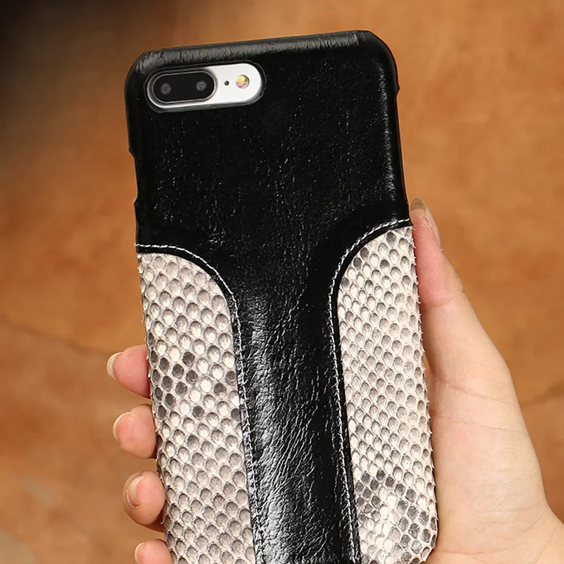 

Wangcangli phone case snake skin fight wax leather back cover case for iphone 6 mobile phone set all hand-made custom processing