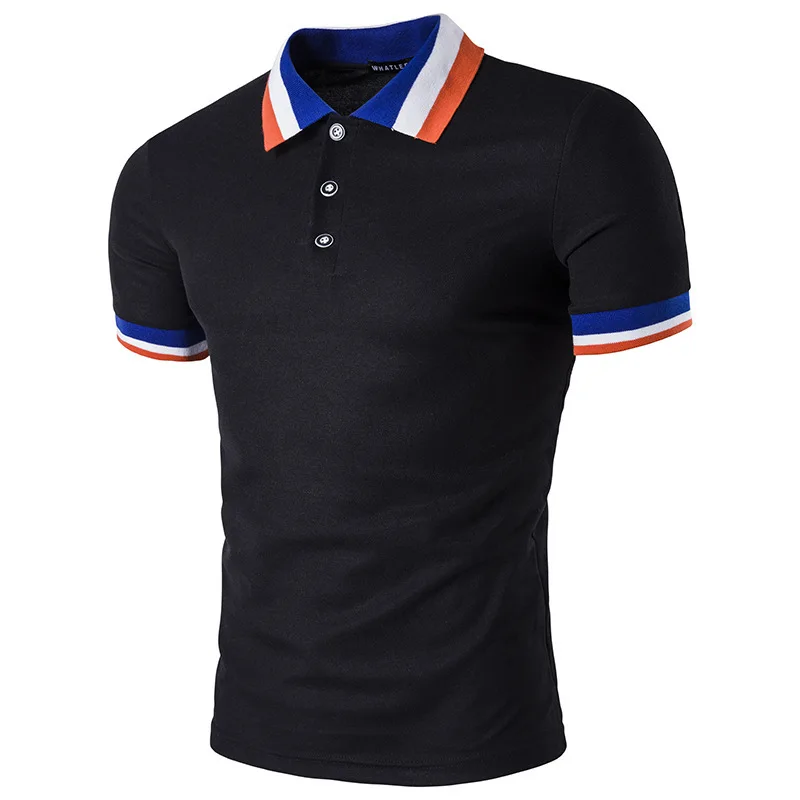  2018 High Quality 10 Colors Cotton Pure color Summer Men short sleeves Polo Shirt Fashion Casual Po