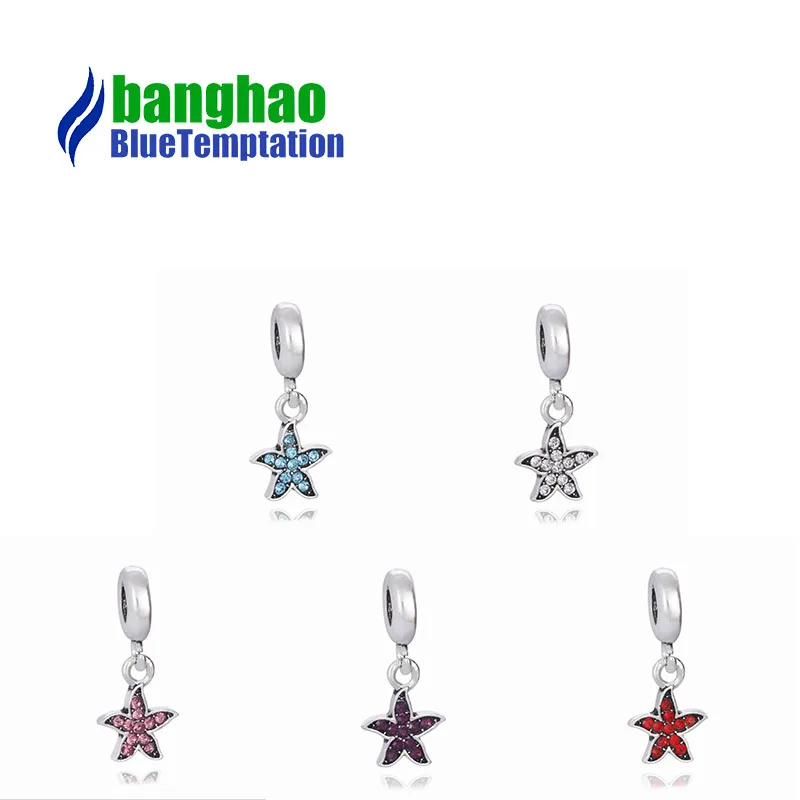 

Jewelry Accessories DIY Bracelet Crystal Alloy Starfish Pendant beads DGB210
