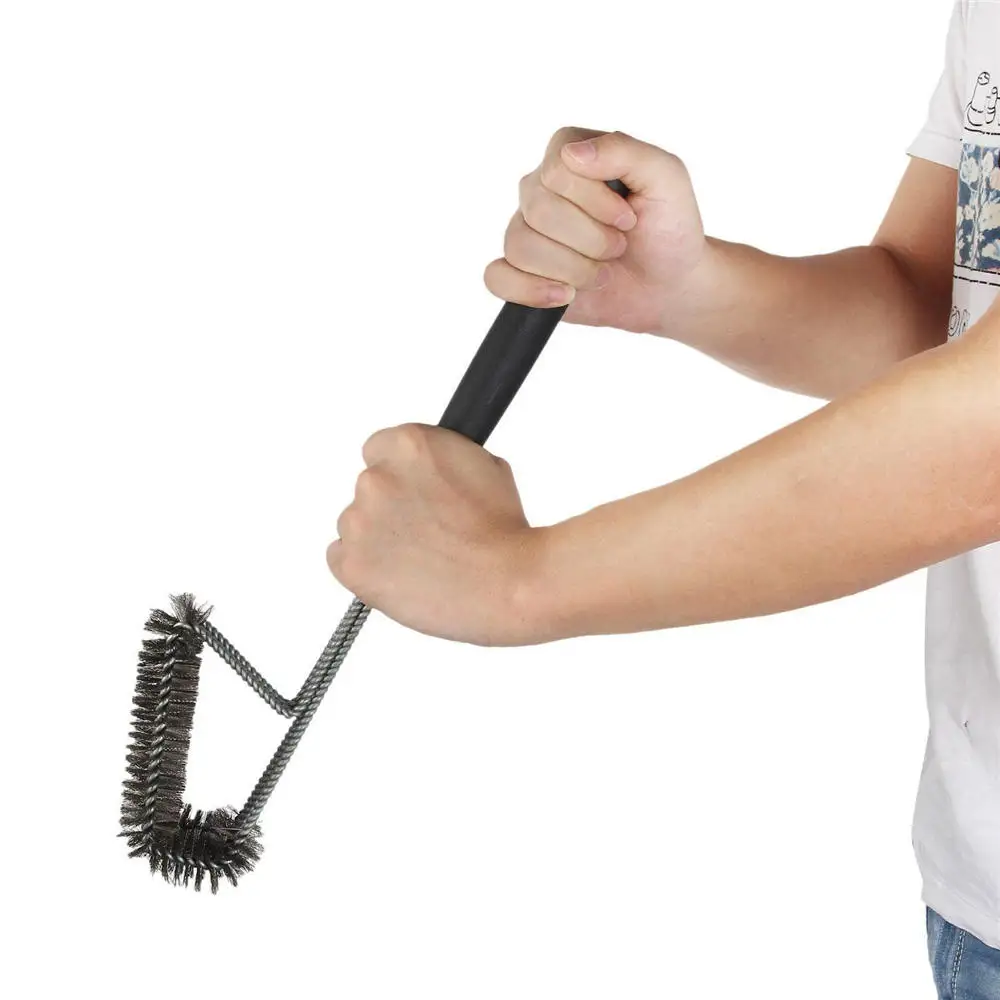 Barbecue Grill BBQ Brush Stainless Steel Wire Bristles Cleaning Brushes