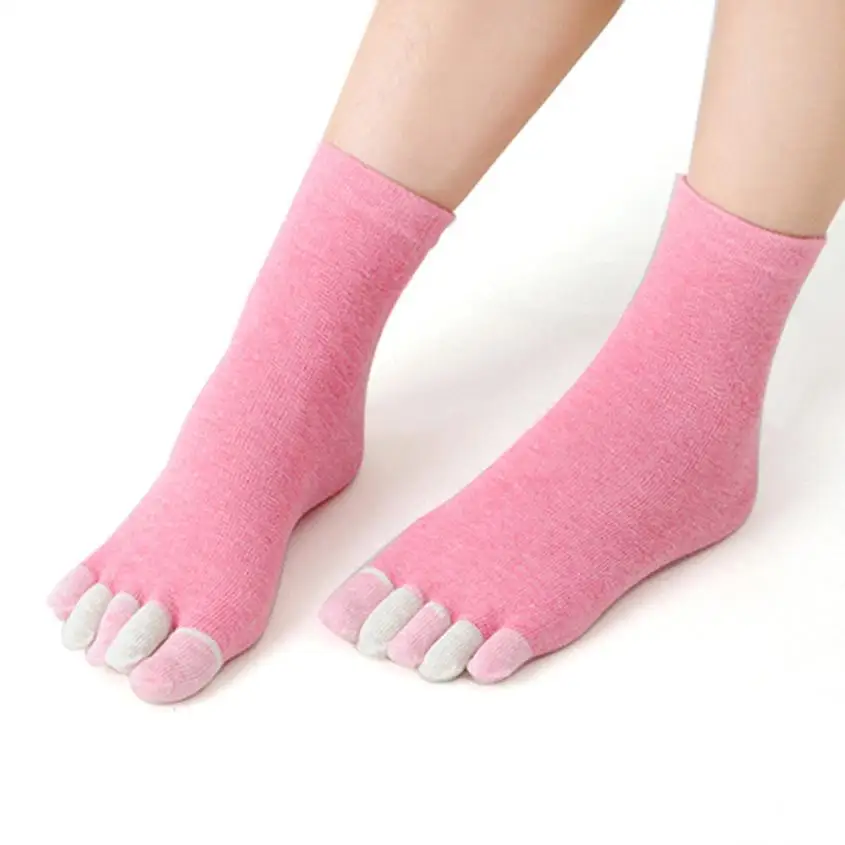 Women Socks Womens Cotton Colorful Non Slip Massage Toe Socks Full Grip