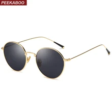 Peekaboo, черные круглые солнцезащитные очки, женские, Ретро стиль, Ретро стиль, металлическая оправа, зеленый, коричневый цвет, круглые солнцезащитные очки для мужчин, uv400, унисекс