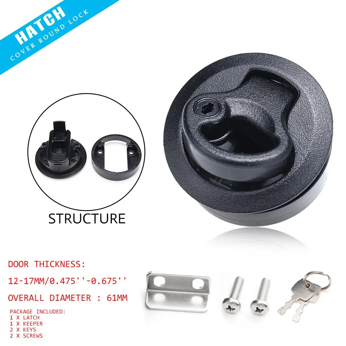 Buy Slam Latch Hatch Round Pull w/ Lock 1/2'' Door For