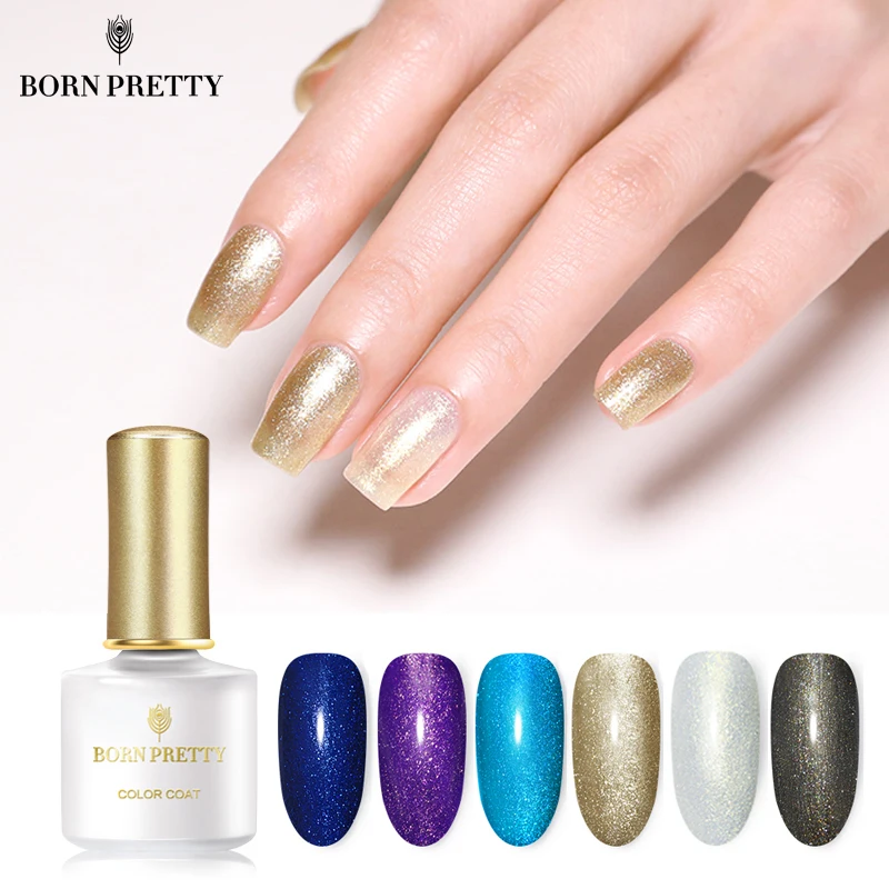 Гель лак BORN PRETTY 6 мл с блестками Блестящий впитывающий УФ гель для дизайна ногтей