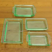 Кукольный домик миниатюра 1:12 игрушка 4 шт. Пластик зеленый лотки Length4cm SPO452