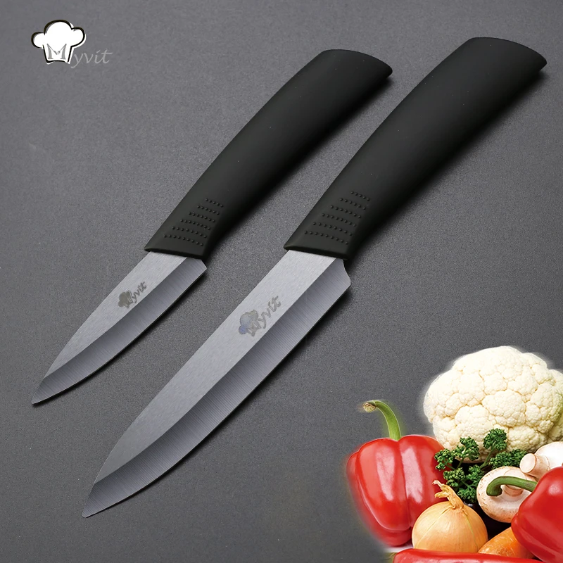 Kitchen Ceramic Knives 3" Paring 5" Slicing Ceramic Knife Black Blade