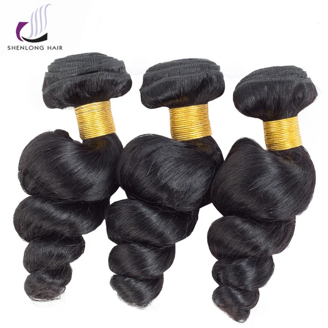 Best Offers SHENLONG HAIR Brazilian Hair Weave Bundles Loose Wave Human Hair Bundles Can Buy With Closure Natural Color Remy Hair Extensions