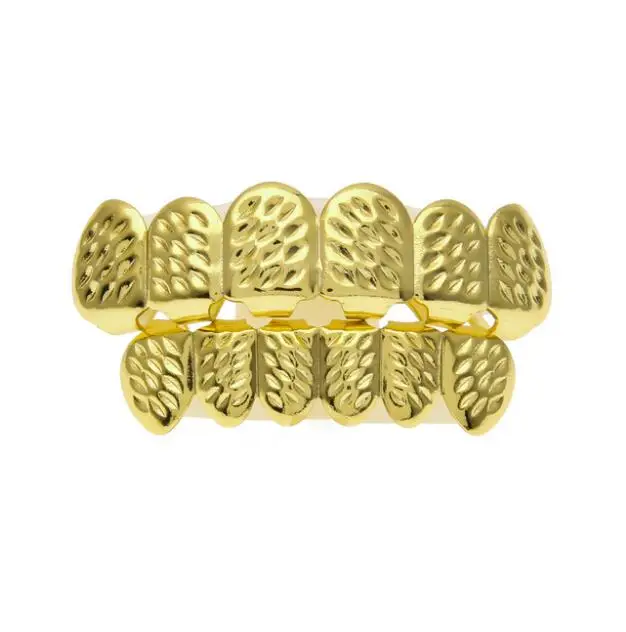 

ICED OUT HIPHOP Men's Top & Bottom Teeth Grillz Set vampire False Tooth Dental Grills women Rapper Party Body Jewelry