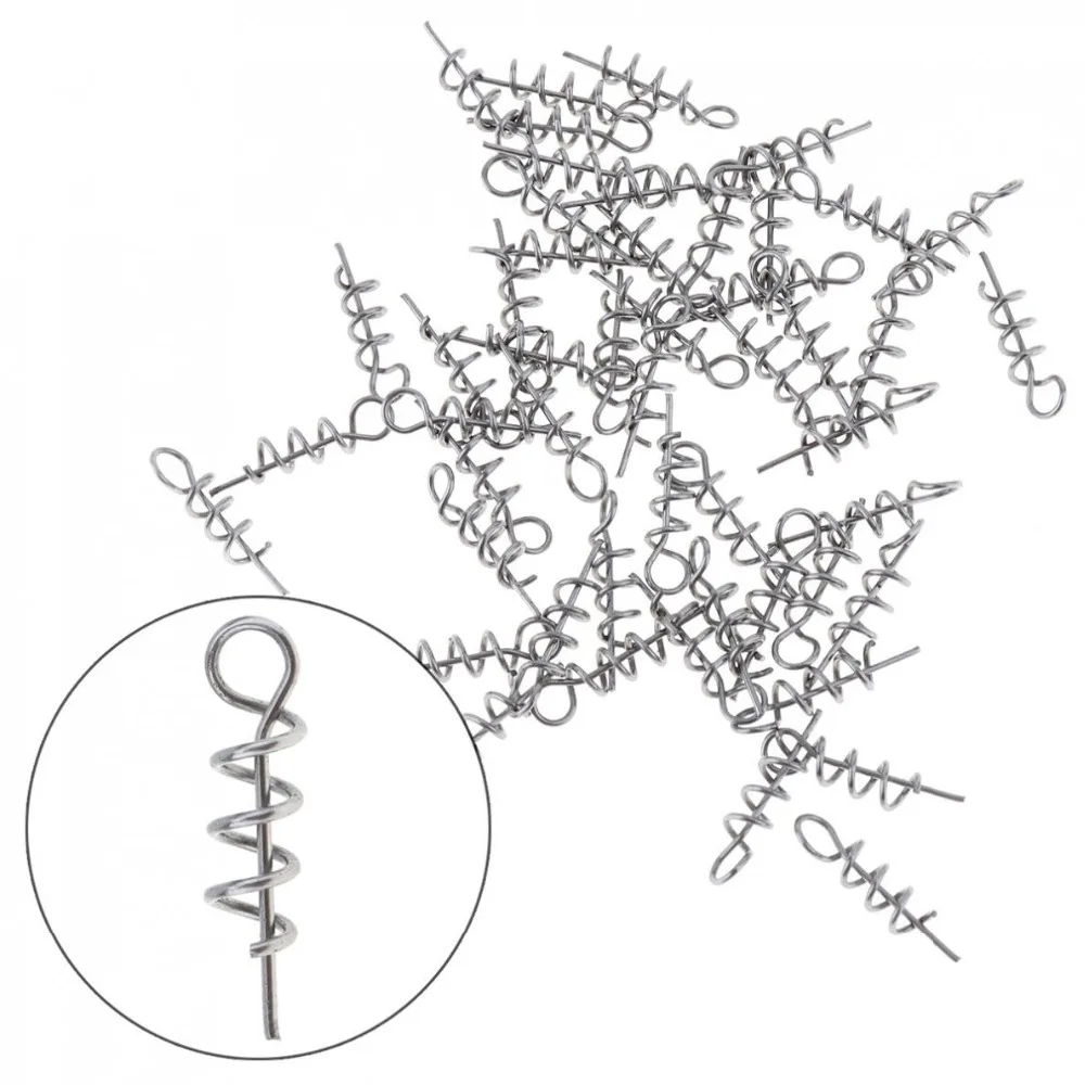 50 шт. Высокоуглеродистая сталь рыболовные приманки мягкий штырь пружинный замок штифт игла для фиксации мягких червей рыболовные снасти аксессуары