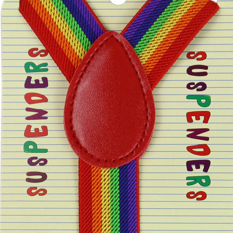 Winfox Fashion Toddlers Rainbow Stripes Style Suspenders Boys Girls Kids Children Elastic Y-Back Party Suspender