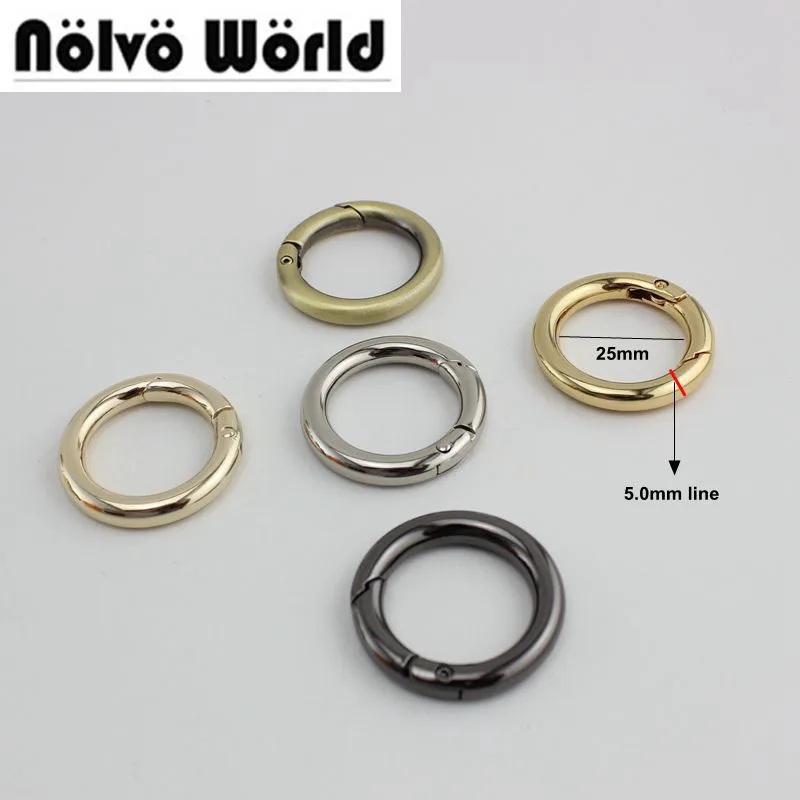

100pcs Wholesale Inside 25mm (1 inch) 5.0 Webbing Gunmetal Nickel Snap Spring Ring for Making Purse Bag Handbag Handle Connector