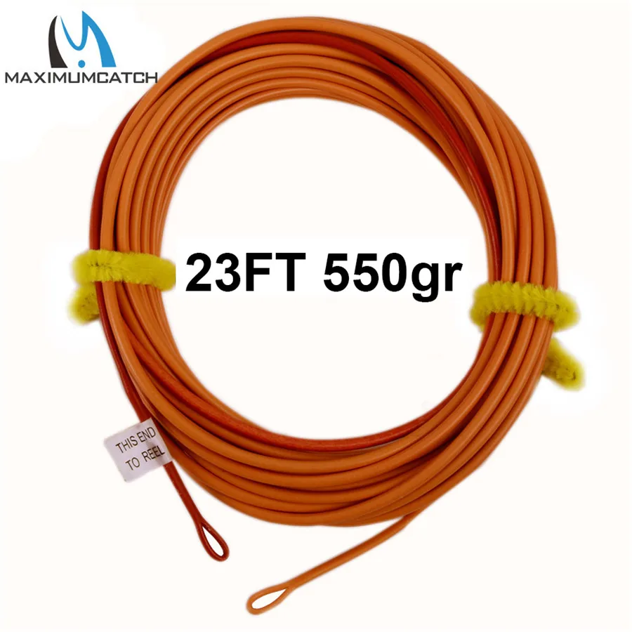 23FT 550gr Maximumcatch SkagitMax 17-25FT 200-650gr ловля нахлыстом с 2 сварными петлями двойная цветная плавающая леска - Цвет: 23FT 550gr