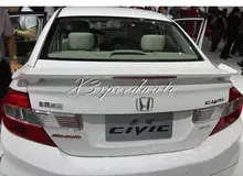 For Honda Civic 2012 2013 2014 Spoiler Wing 4dr Sedan Primer Red LED ABS