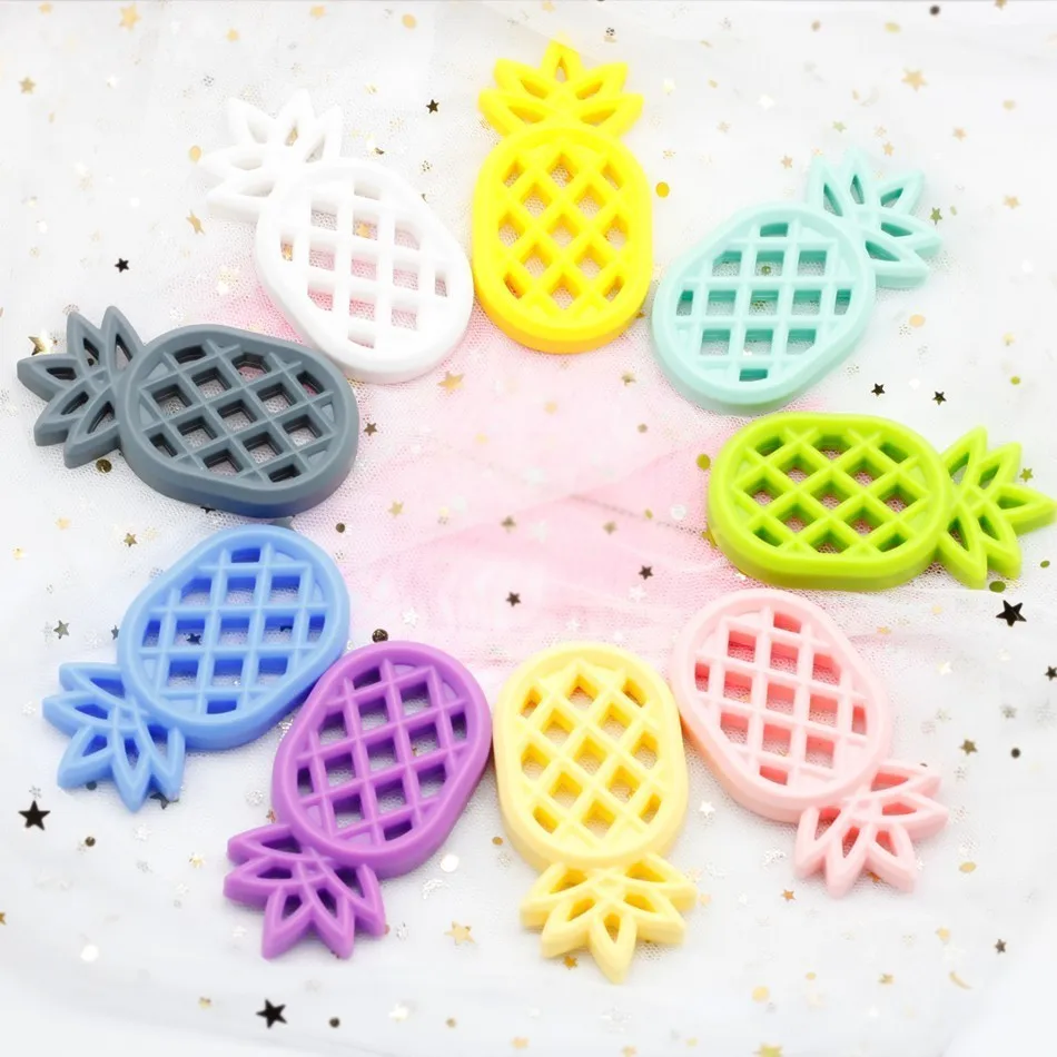 

1PC Pineappl Silicone Teether BPA Free Silicone Pendant For DIY Pacifier Clips Soother Chain Baby Teething Toys Supplier