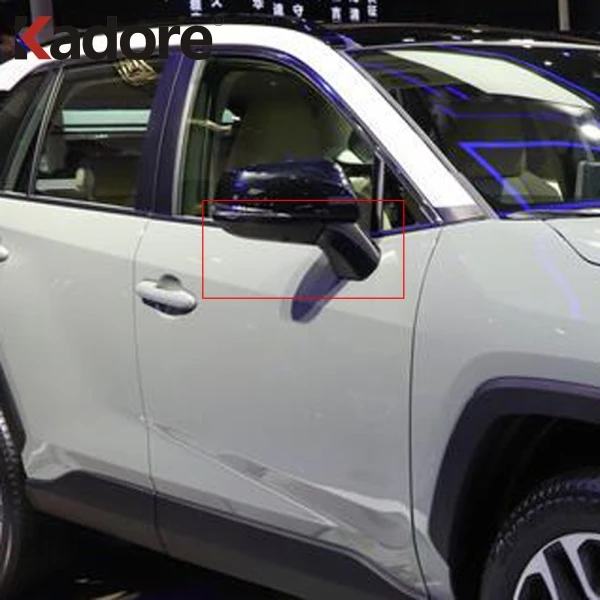 

For Toyota RAV4 RAV 4 2019 2020 ABS Chrome Side Door Rear View Mirrors Cover Trim Mirrors A Pillar Sticker Exterior Accessories