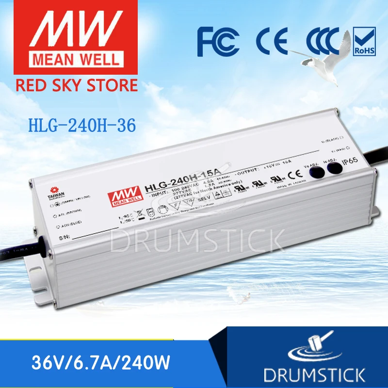 

MEAN WELL HLG-240H-36 36V 6.7A meanwell HLG-240H 36V 241.2W Single Output LED Driver Power Supply