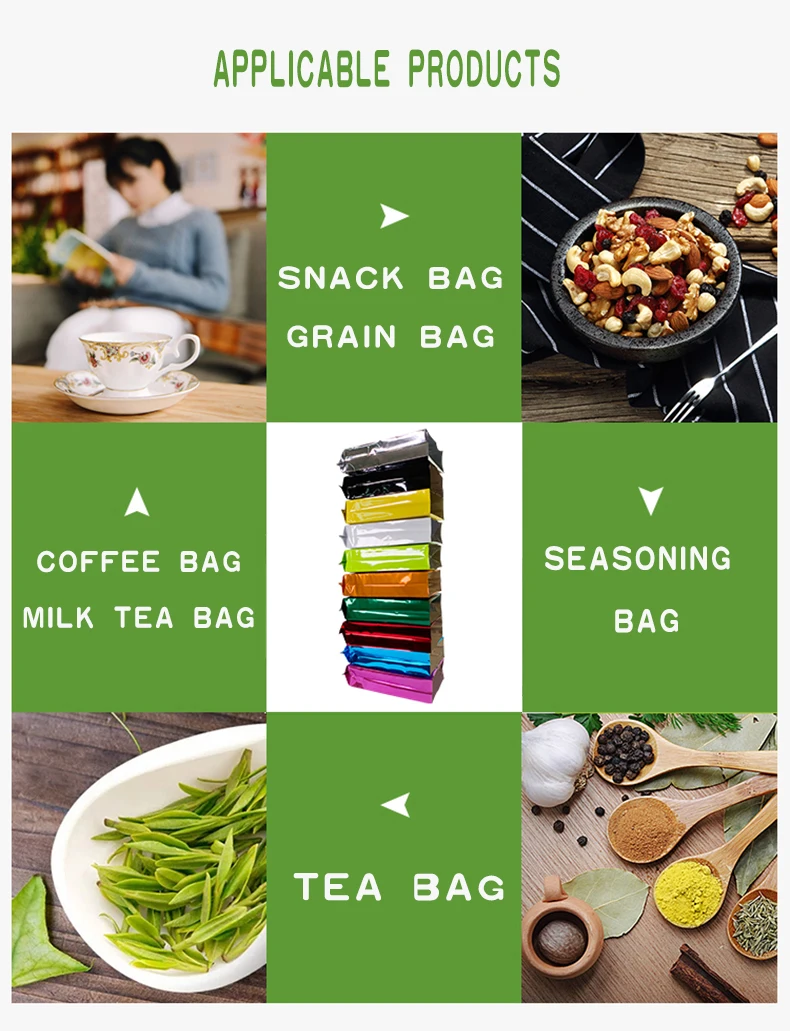 2 color,Aluminum foil,organ Packaging bag,Heat seal,Open top,Store,Matte aluminized,food,Snacks,Dried meat,candy,powder,nuts,coffee,Milk tea,Dried meat,Rice,flour,fruit,Granule,Cookie,Biscuit,cake (1)