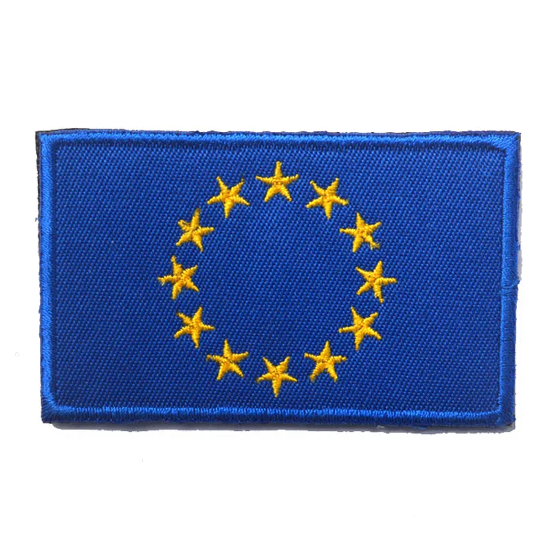 European Union EU Flag Shield Embroidered Patch 