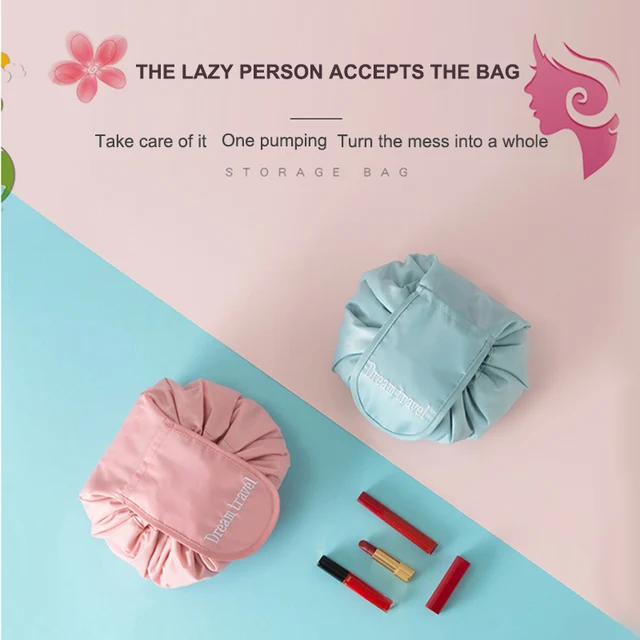 6 Colors Portable Makeup Bag Travel Drawstring Bulk Storage 6 Colors Portable Makeup Bag Travel Drawstring Bulk Storage Magic Bags Maquillage Artist Wash Organizer