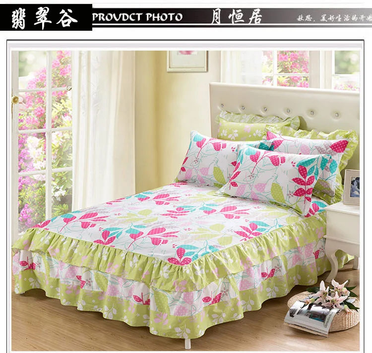 100 Cotton Bed Sheets Printed Double Layers Lace Sheet Skirt 100 Cotton Bed Sheets Printed Double Layers Lace Sheet Skirt Mattress Protective Case Cover Bedskirt Free Shippping In From Home