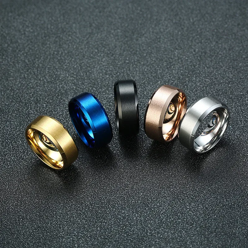 Modyle 2019 New Fashion 8mm Classic Ring For Men 316L Stainless Steel Jewelry Wedding Bands For Women