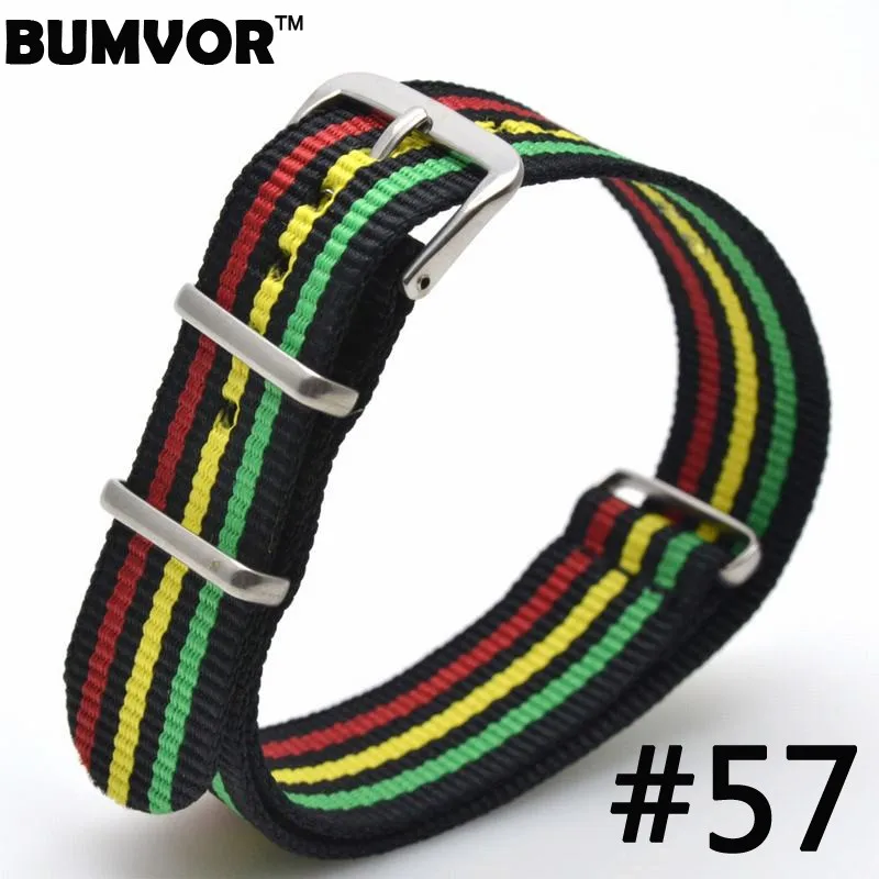 1pcs Nato Strap 22mm Nylon Watch Band Waterproof Watch Strap On For Hours men watchbands 57-83