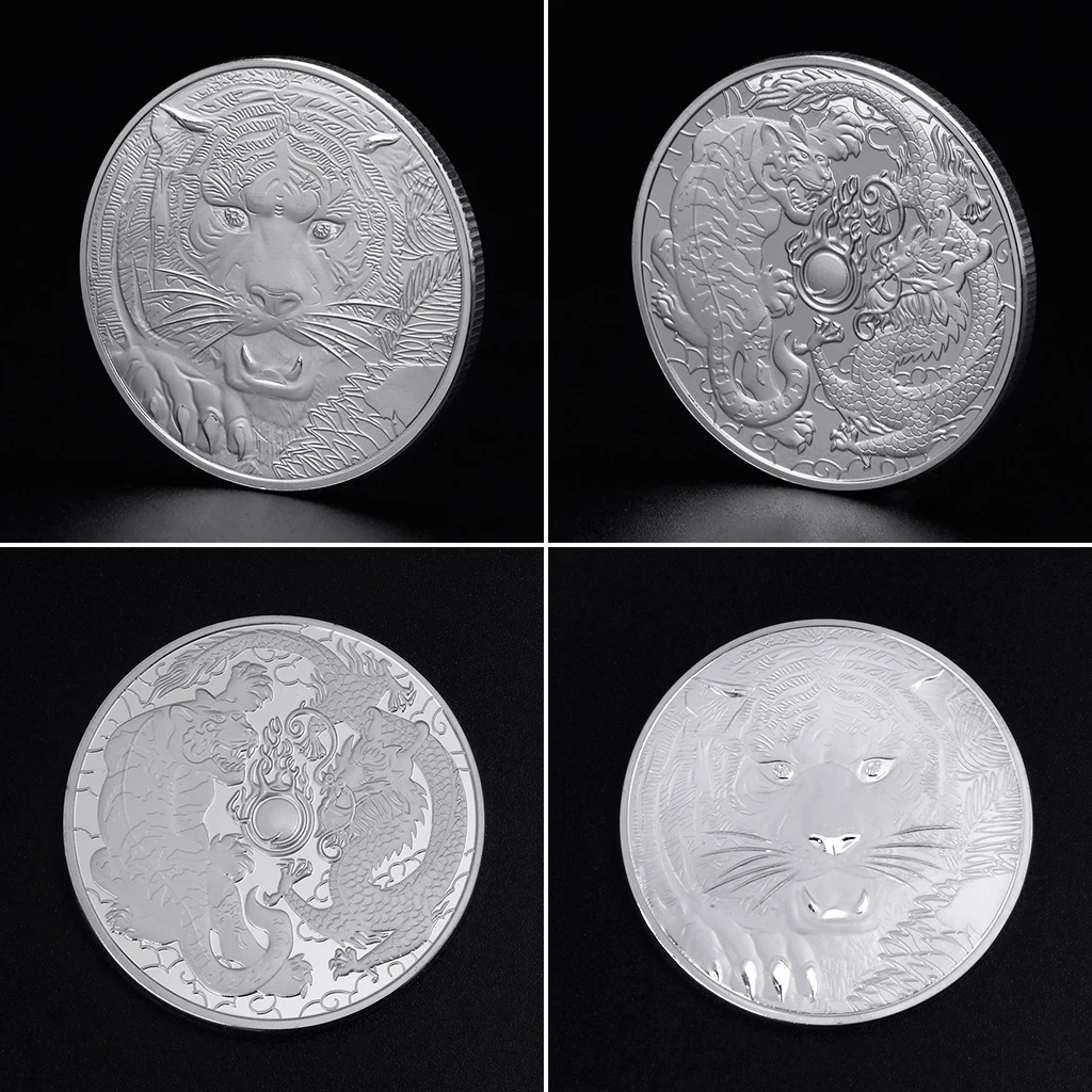 Памятная монета бой тигра дракона коллекция животных художественные ремесла сувенирные подарки коллекционные монеты N19-A