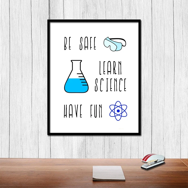 

Canvas Prints Modern Pictures Wall Art Painting Chemistry Lab Safety Sign Home Decor Modular Nordic Style Poster For Living Room