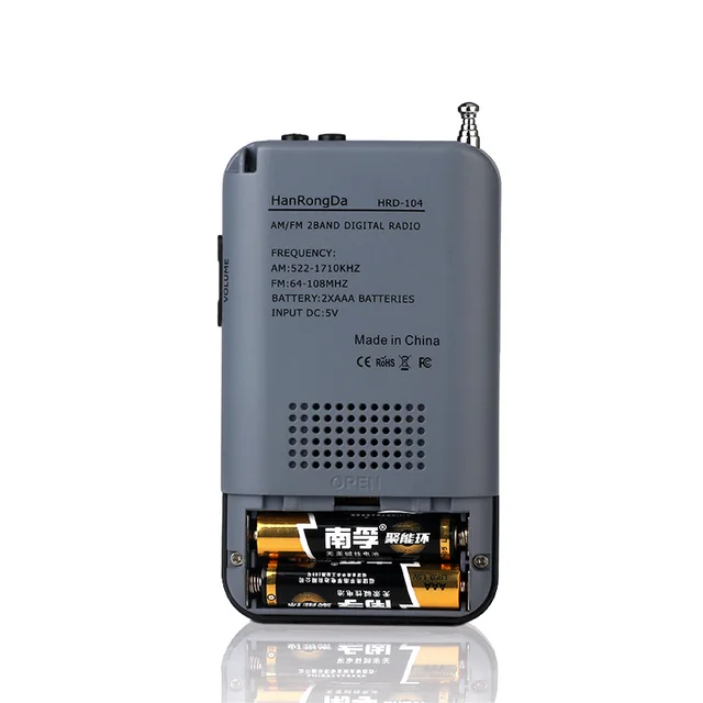 FM/AM Full-band Multiband Stereo Digital Tuner Full-wave Band Receiver Radio Antenna with Earphone and Speakers Outdoor Sports