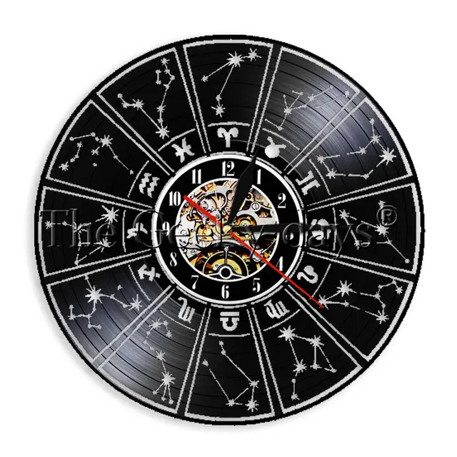 1Piece Decorative Wall Clock Dazzling Zodiac Sign Horoscope Astrology