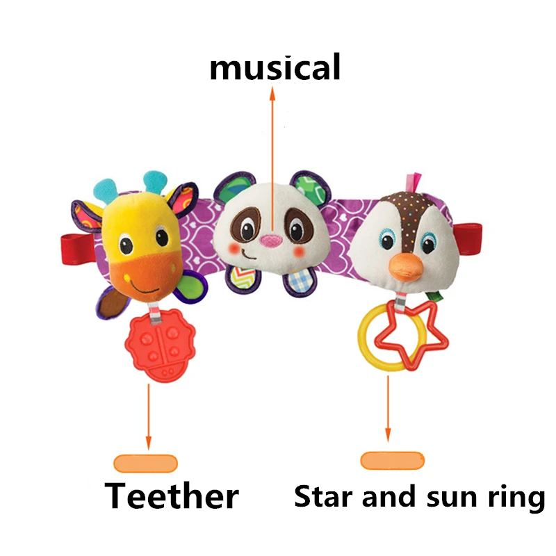 SOZZY Melody музыкальный светильник детские игрушки звуковые погремушки детские подвесные игрушки для коляски автомобильное кольцо олень панда Пингвин кровать сиденье Прорезыватели игрушки