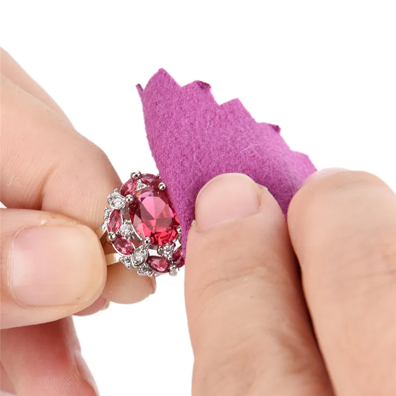 10Pcs Jewelry Polishing Silver Polish Cleaning Cloth Tool 10*6.3cm Silver Jewelry Clean Anti-tarnish Jewelry Cloth Random Color