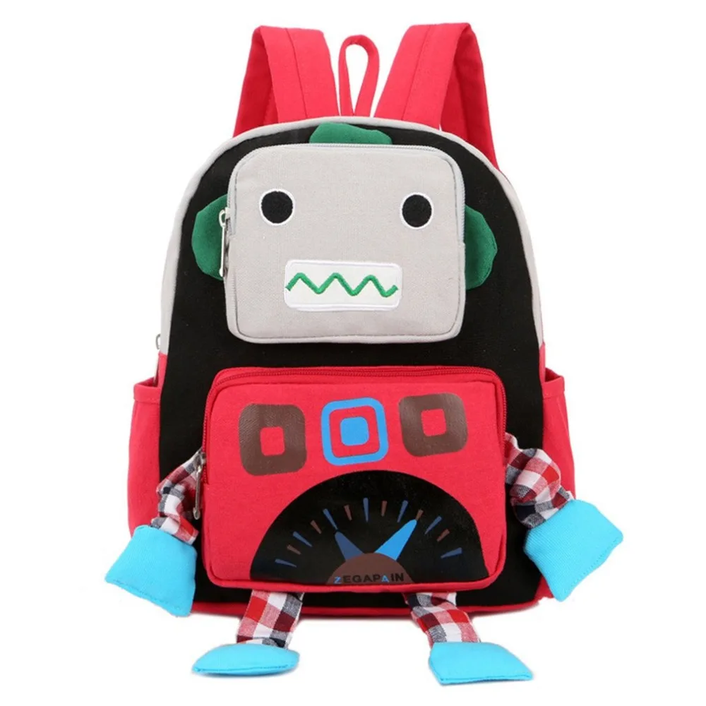 2018 3D Robot Cartoon Children Backpack Student Kindergarten School Bag Kids Shoulder Bag